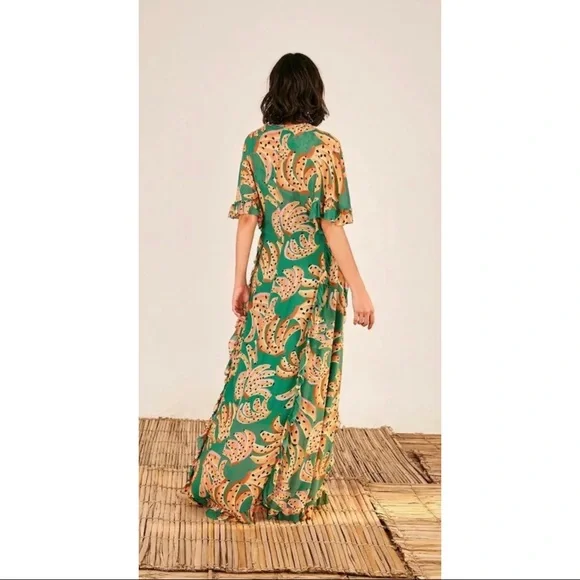 Farm Rio Raining Bananas Maxi Wrap Dress - Picture 3 of 5